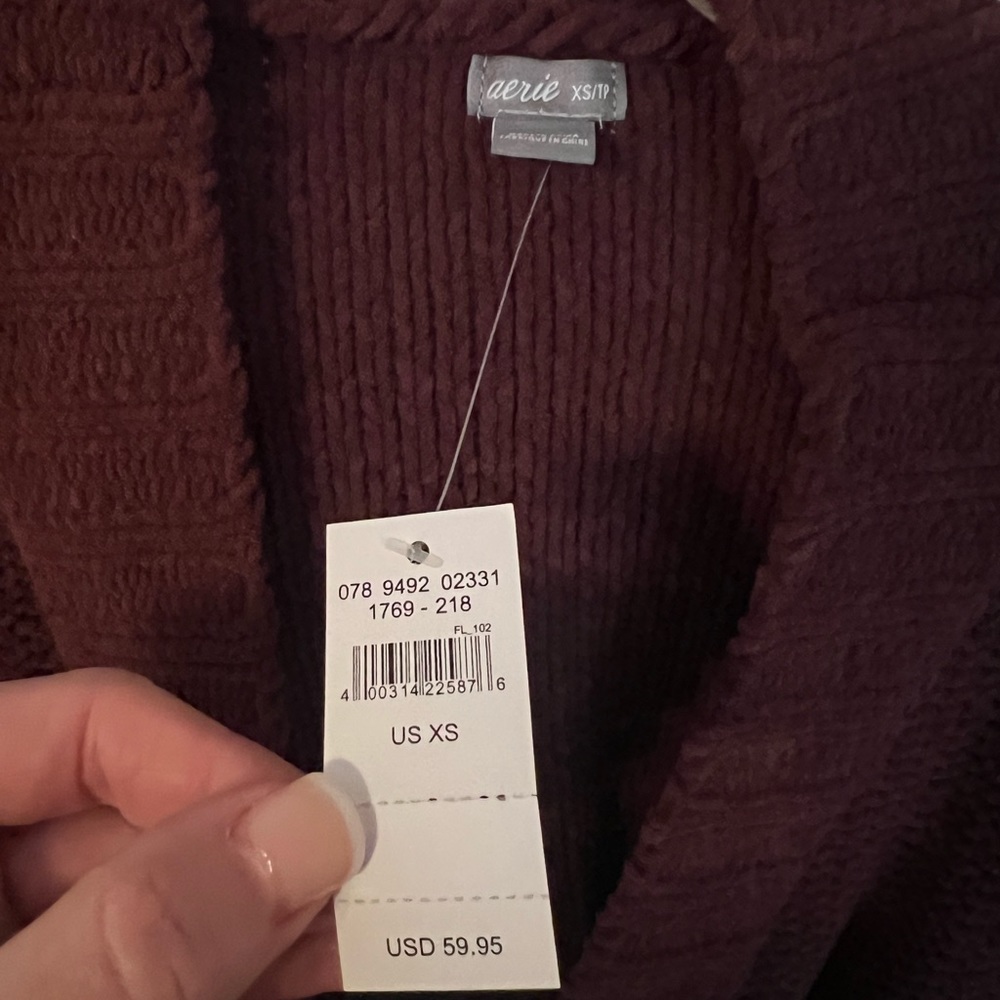 Aerie by AE burgundy Cardigan - Picture 2 of 3